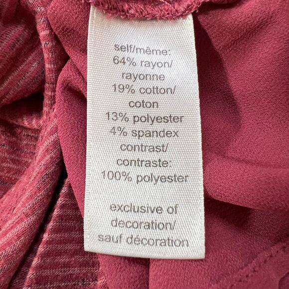 Maurices Womens Shirt Top Twist Hem Sheer Back Long Sleeve Pullover Red XXL - Picture 9 of 10